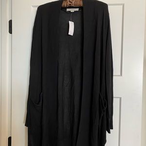 Long sheer black sweater.  Never worn. XL